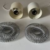 Pair of vintage design spring lamp wall lights from the 70s