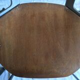 industrial chairs in brushed aluminum and wood year 80