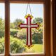 Croix en vitrail – Style Tiffany fait main, décoration murale