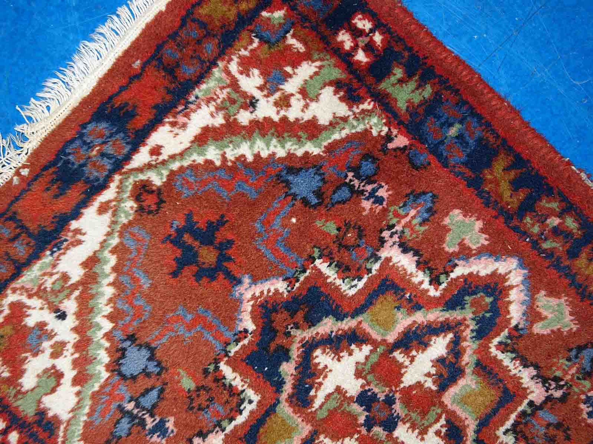 Tapis vintage Persan Hamadan fait main 50cm x 70cm 1970s 1C753