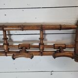 Porte manteau bois bambou 5 patères, 106cms de L