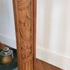 Art Deco console with sculpted black lacquered legs.