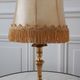 Old lamp in gilded steel and mother-of-pearl lampshade 60-70s