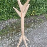 Scandinavian coat rack in raw oak