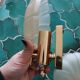 Pair of shell wall sconces – frosted glass, Art Deco style