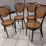 Suite of 4 chairs Bistrot cannage ZMP Radomsko for Thonet 1950s