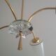 Lustre en laiton doré et opaline des années 50/60