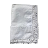 Monogram pillowcase LC edge crochet width 4cm