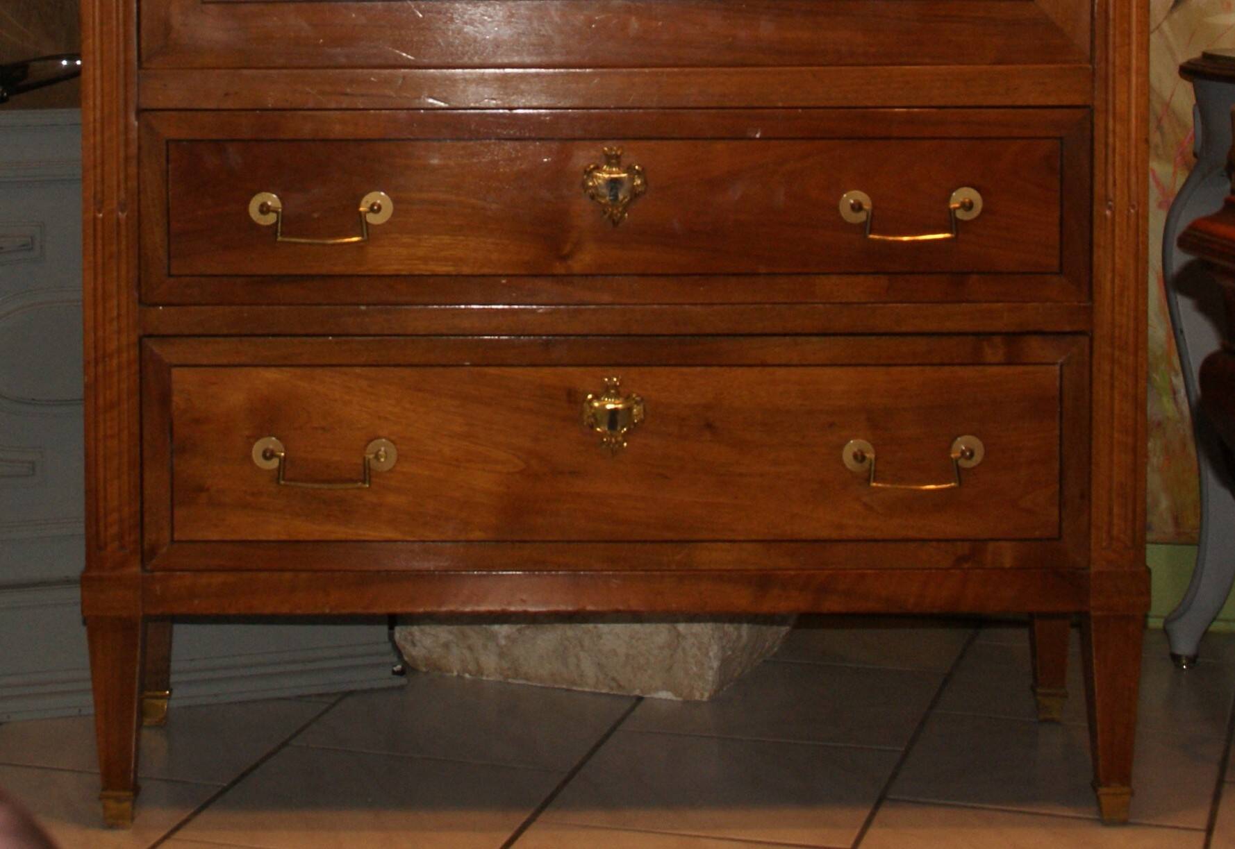 Louis XVI period light mahogany secretary