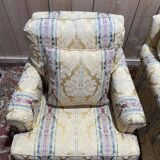 Paire de fauteuils anglais en soierie