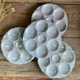 4 assiettes à huîtres art déco digoin sarreguemines