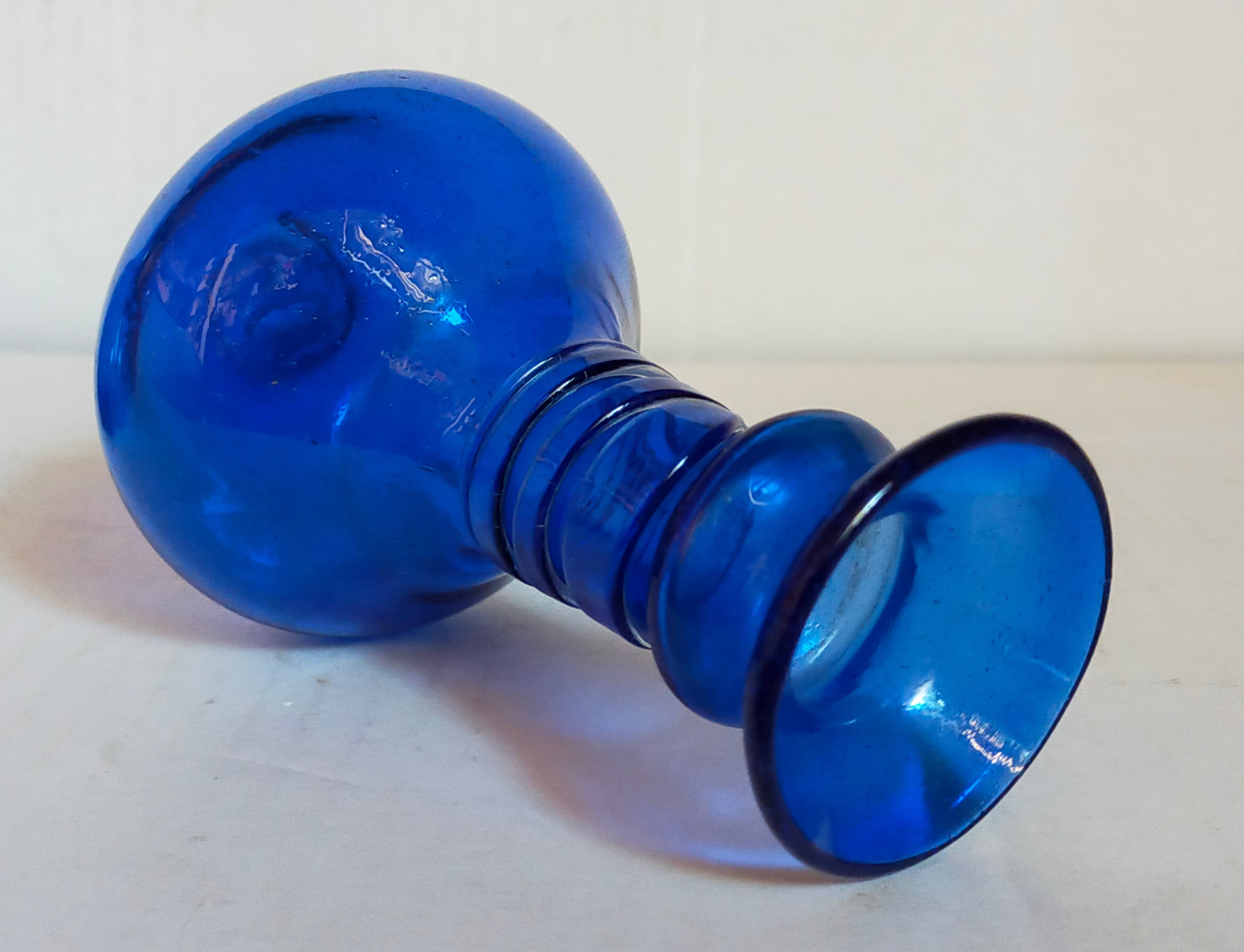 Trio of vintage blown glass soliflore vases