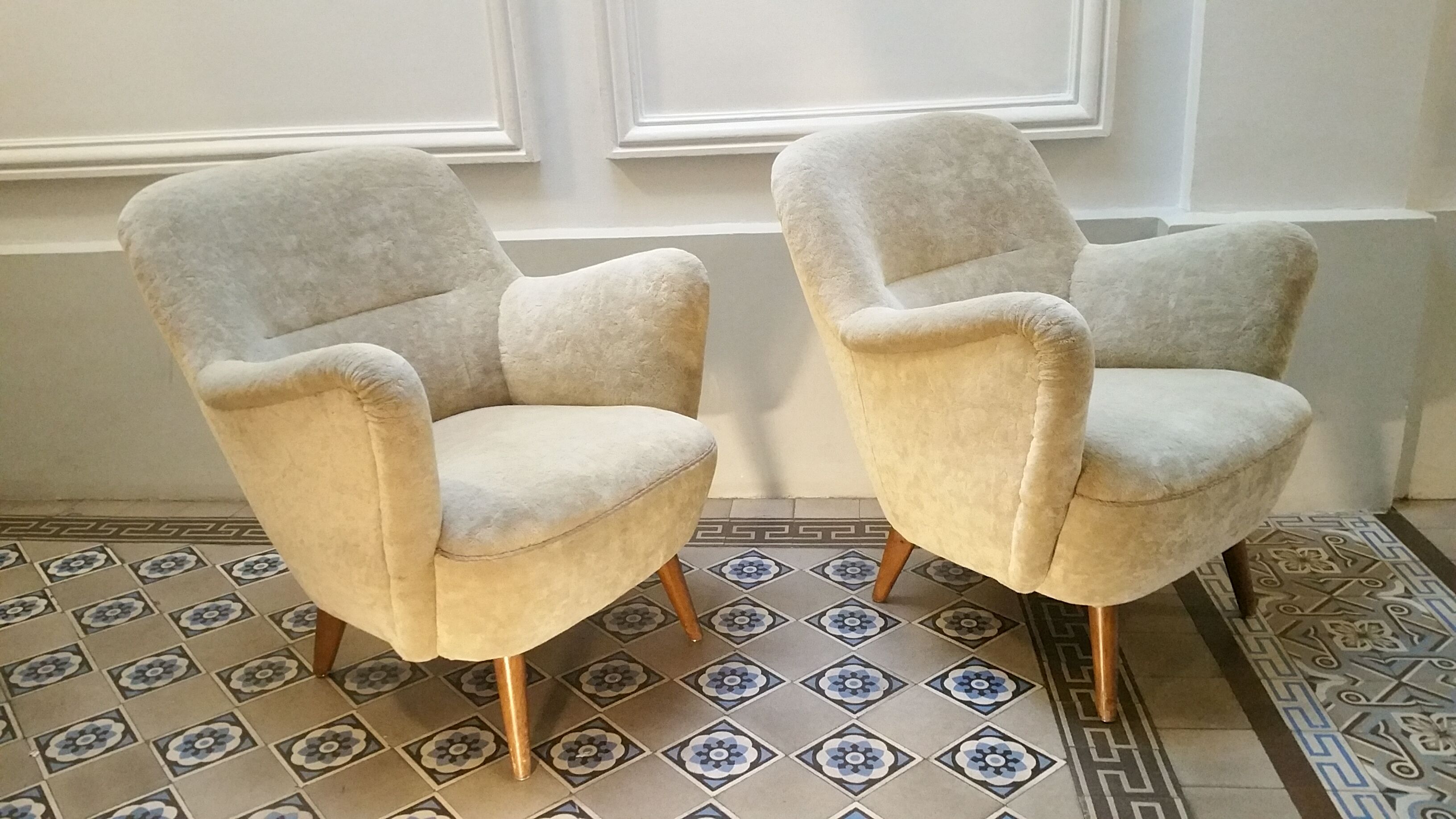 Pair of chairs 50s organic design vintage