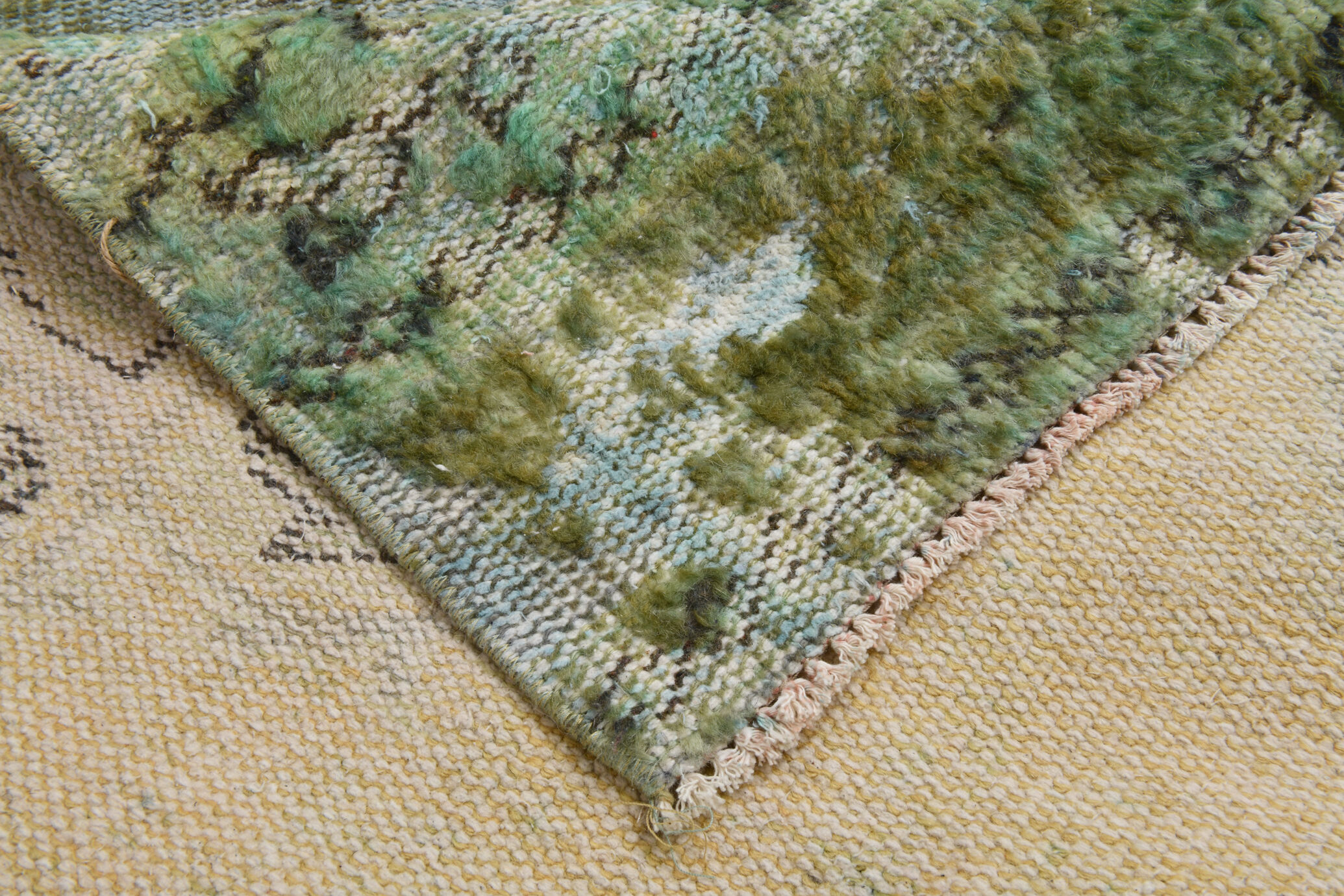 3x10 green tones turkish runner rug, 91x299cm