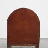 Sheepskin Leather Art Deco Design Armchair