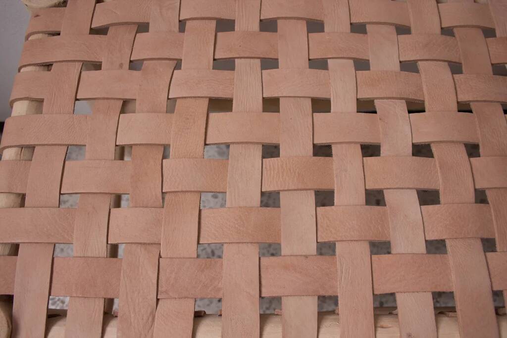 Moroccan leather bench