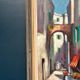 Original Swedish Oil on Canvas – “In the Street” by Unknown Artist – Vintage & Framed
