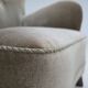 1960s, Danish armchair, green furniture velour, oak wood legs.
