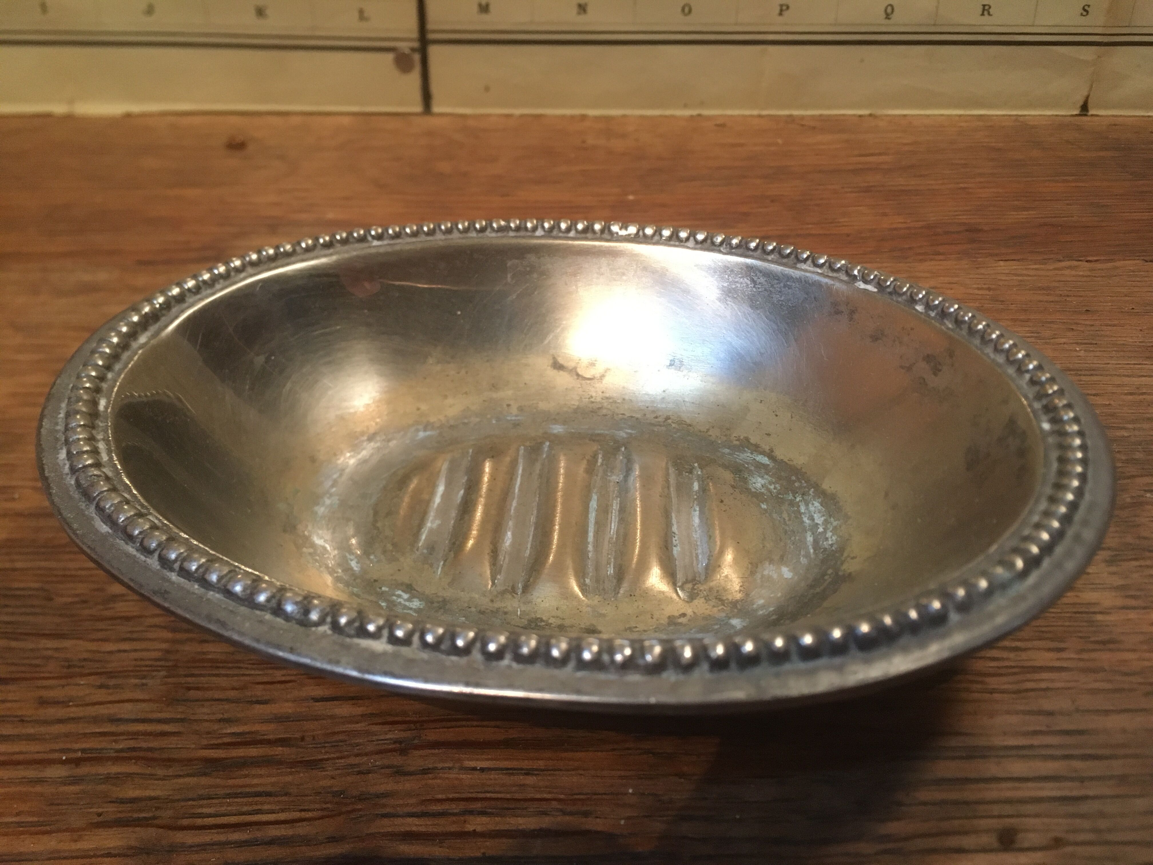 Silver metal soap holder