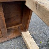 Renovated 19th-century solid oak farmhouse coffee table.