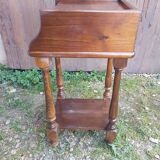 Bedside table nightstand wood + vintage case
