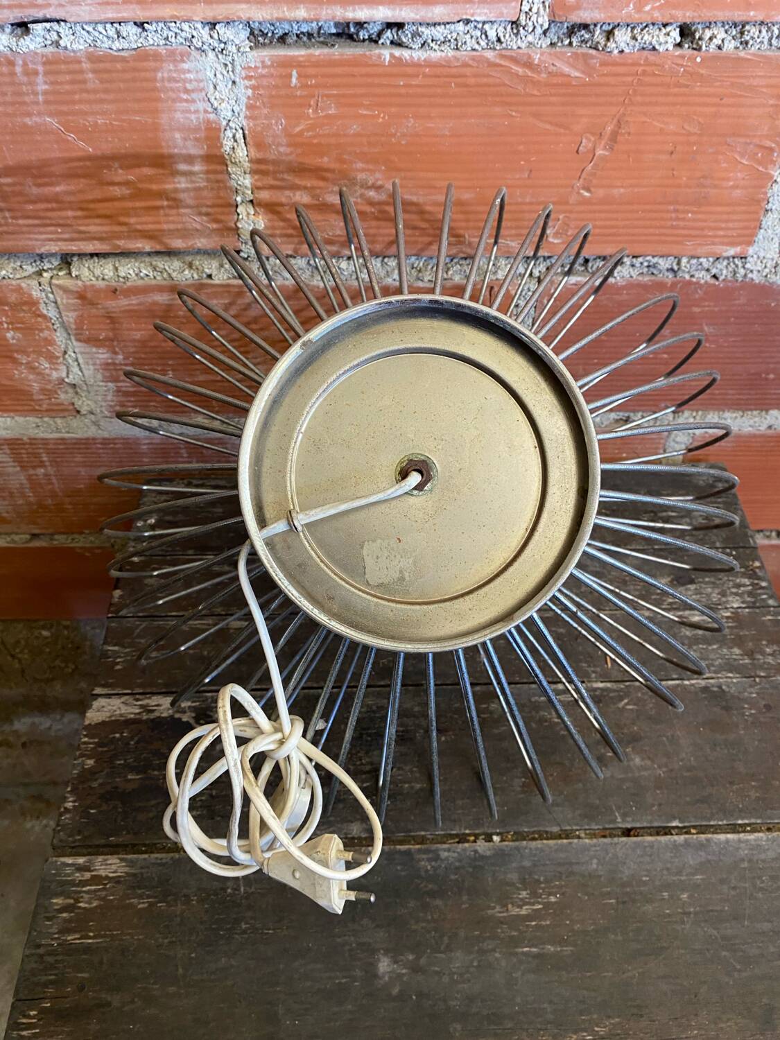 Chrome Metal Wire Space Age Lamp Base 1970s Vintage #D82