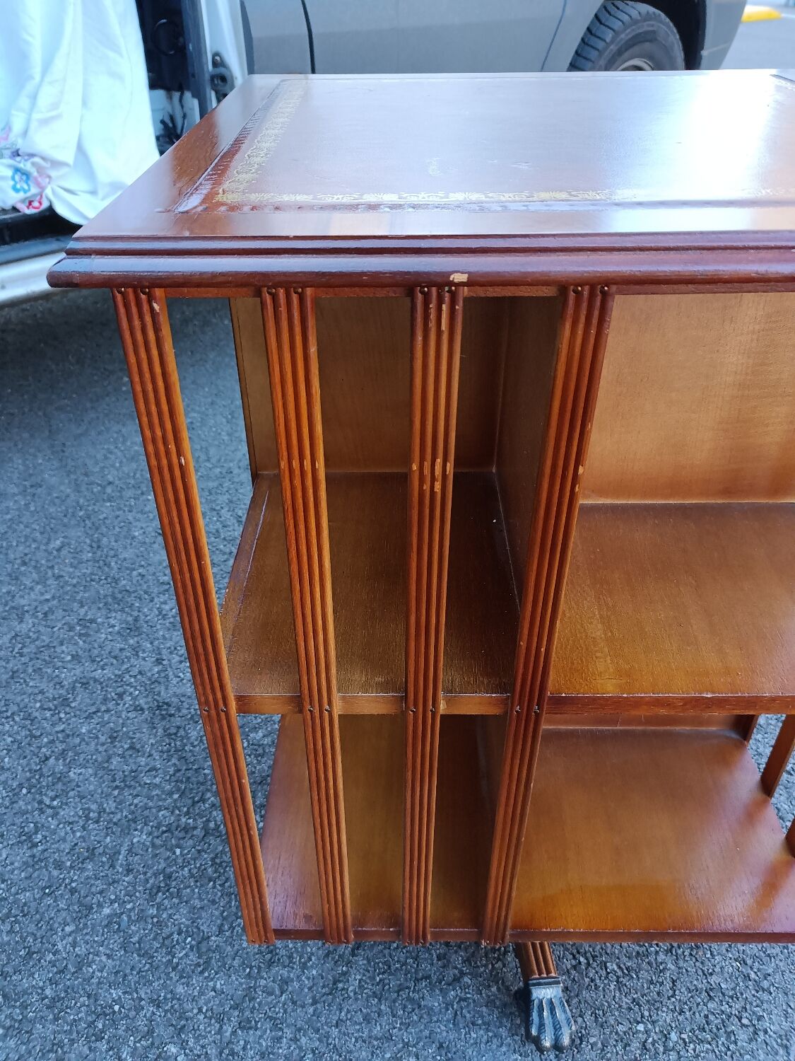 Old vintage English revolving bookcase