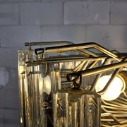 Vintage Italian crystal chandelier Venini Triedi Murano (1960s)