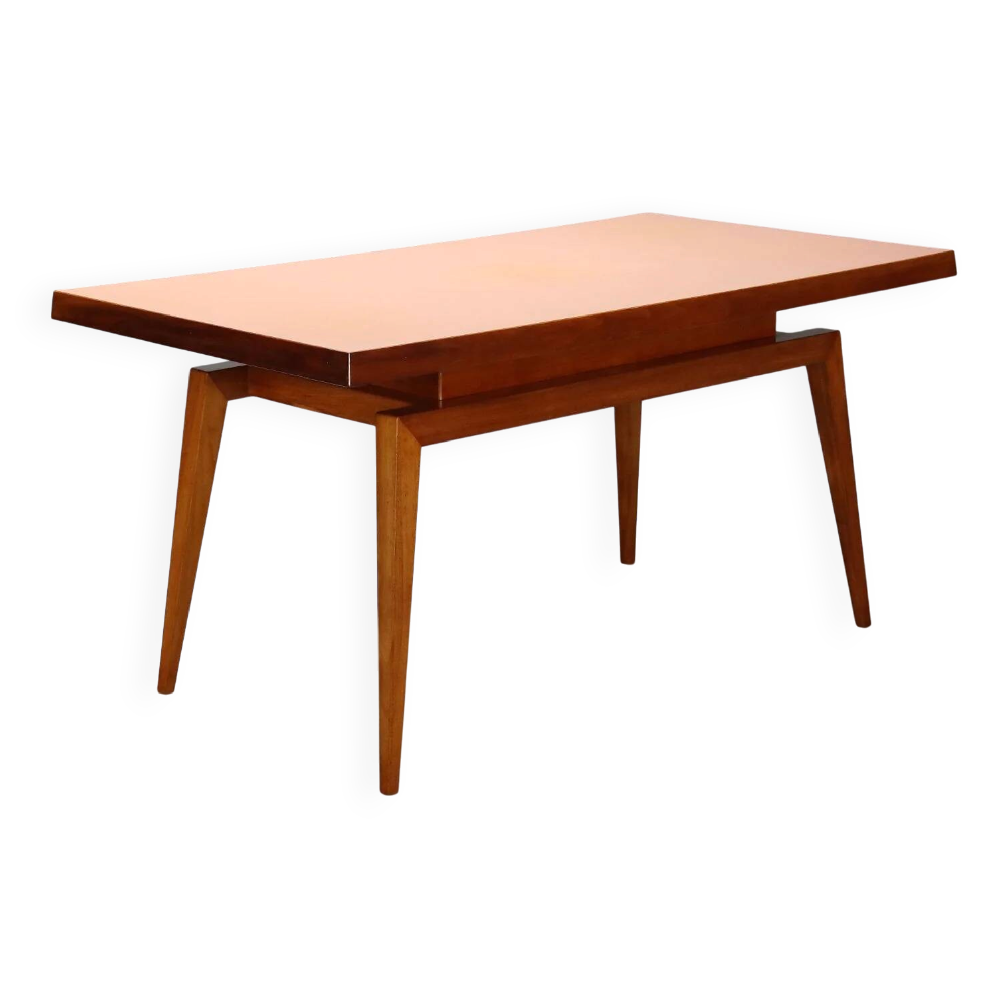 Table en chêne des années 1960 avec plateau coloré