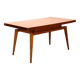 Table en chêne des années 1960 avec plateau coloré