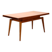 1960s oak table with a coloured top