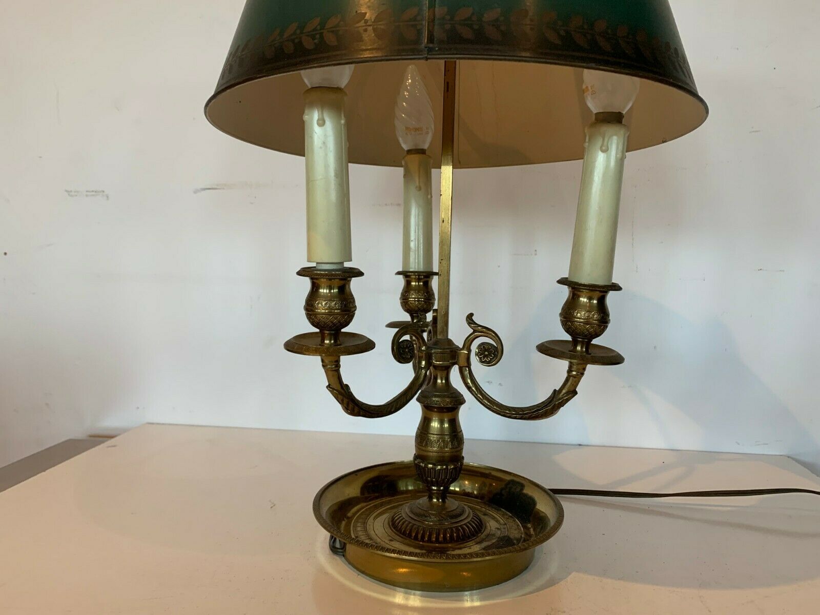 Bronze and sheet metal lamp, 20th century