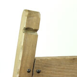 3 tabourets de bar vintage en bois et cuir, Tchécoslovaquie années 1950, ensemble de 3