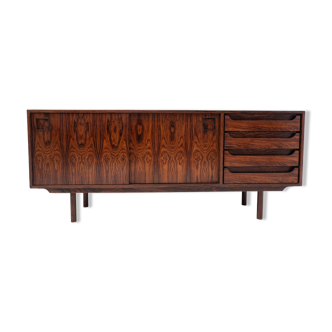 Mid Century Modern Wooden Sideboard with Drawers & Sliding Doors