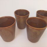 4 stoneware Digoin coffee cups