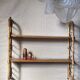 Removable wall shelf in rattan – 1960s vintage