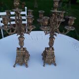 Pair of bronze chandeliers