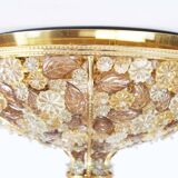 Incredible and rare crystal glass flush mount light by Palwa, Germany 1960’s