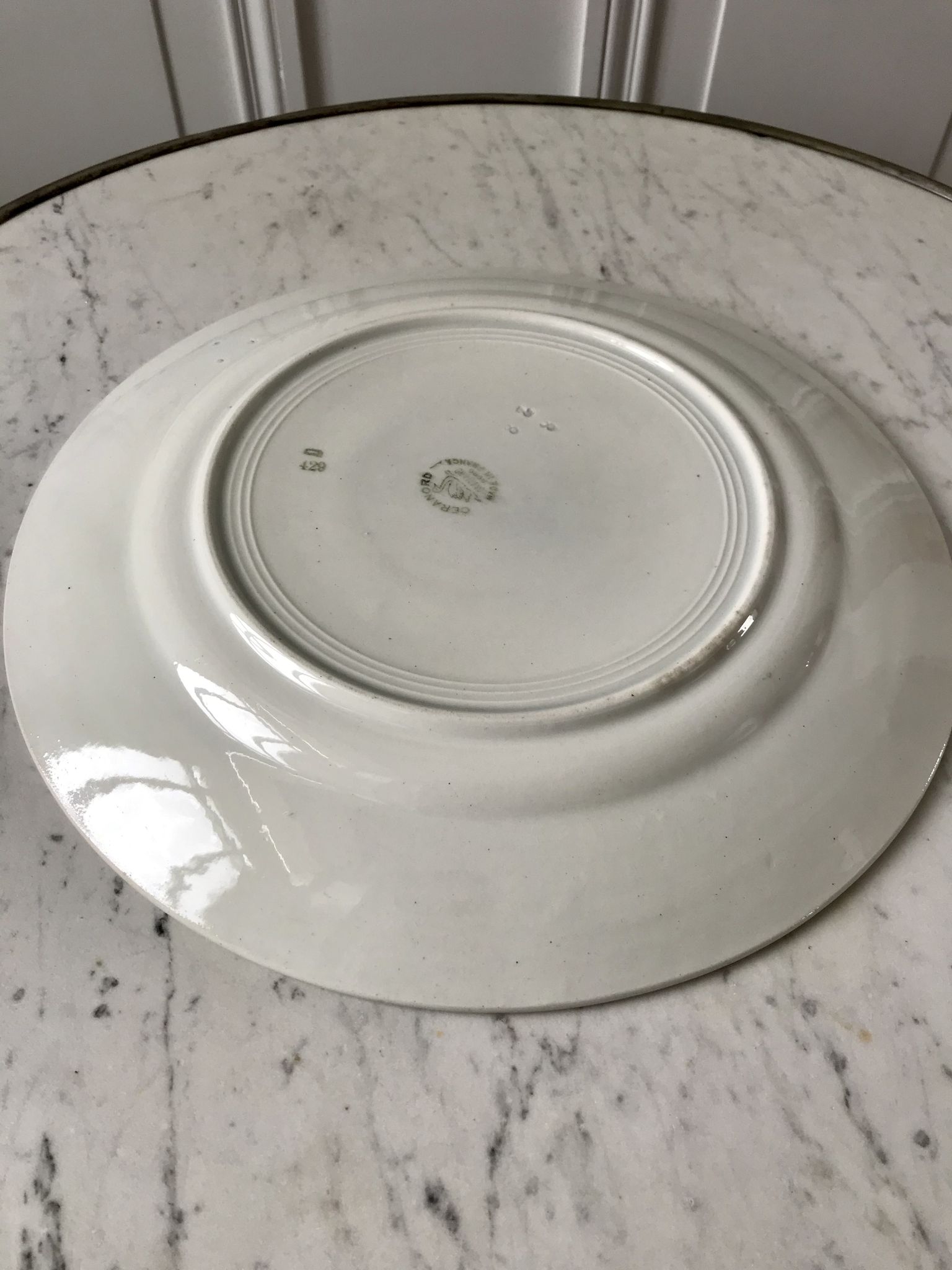 Plat rond Terre de Fer Saint-Amand fin XIXème