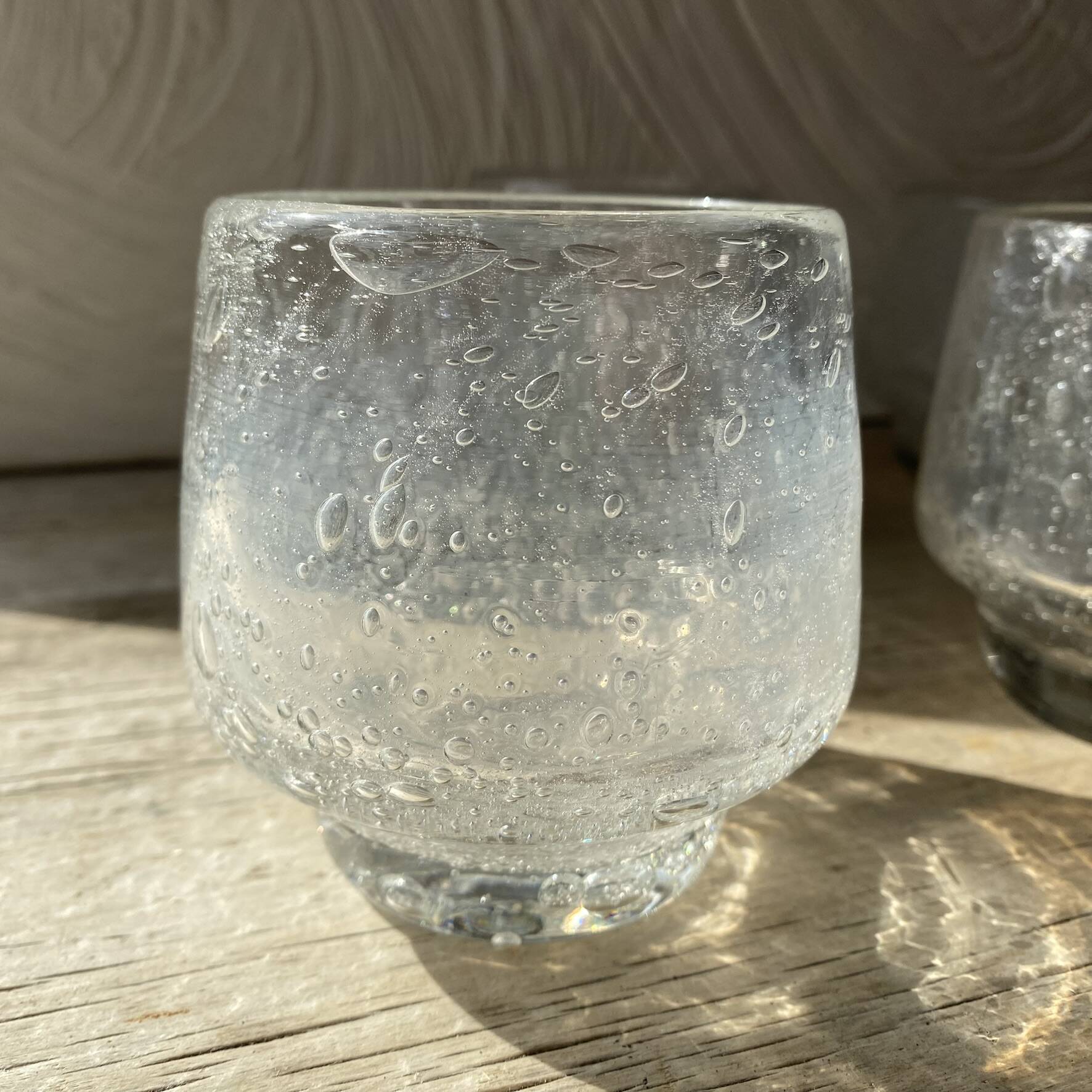 Set punch ou cocktail en verre soufflé bullé , esprit Biot