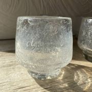 Set punch ou cocktail en verre soufflé bullé , esprit Biot