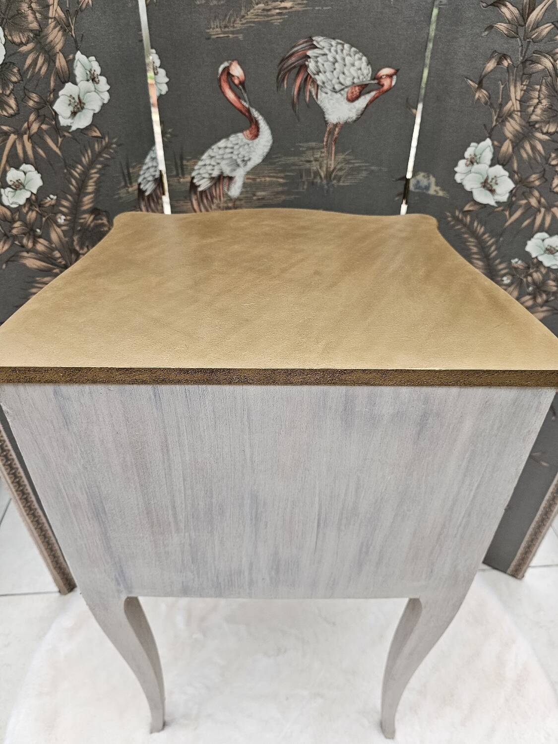 Louis XV style bedside table in marquetry