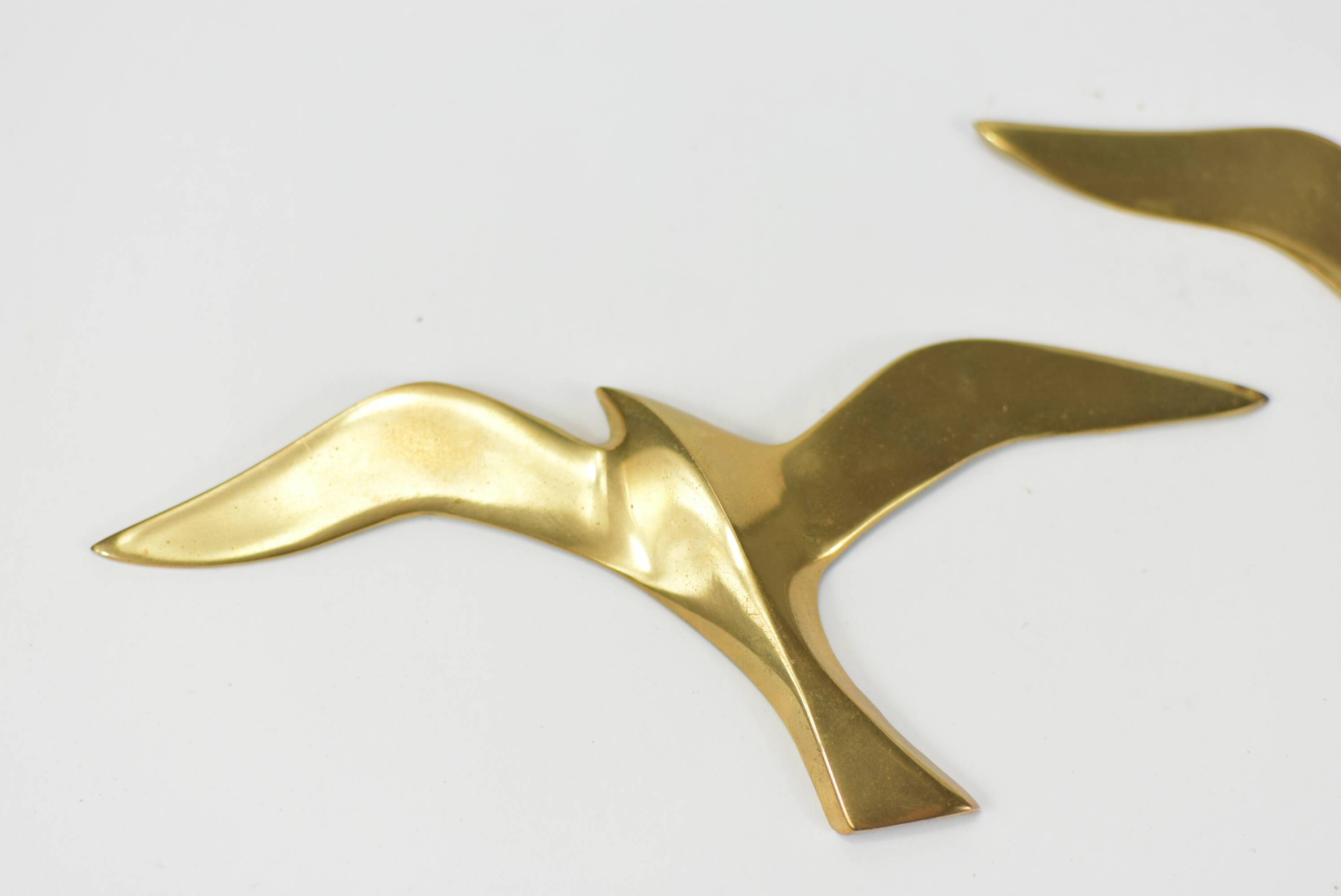 Pair of brass birds