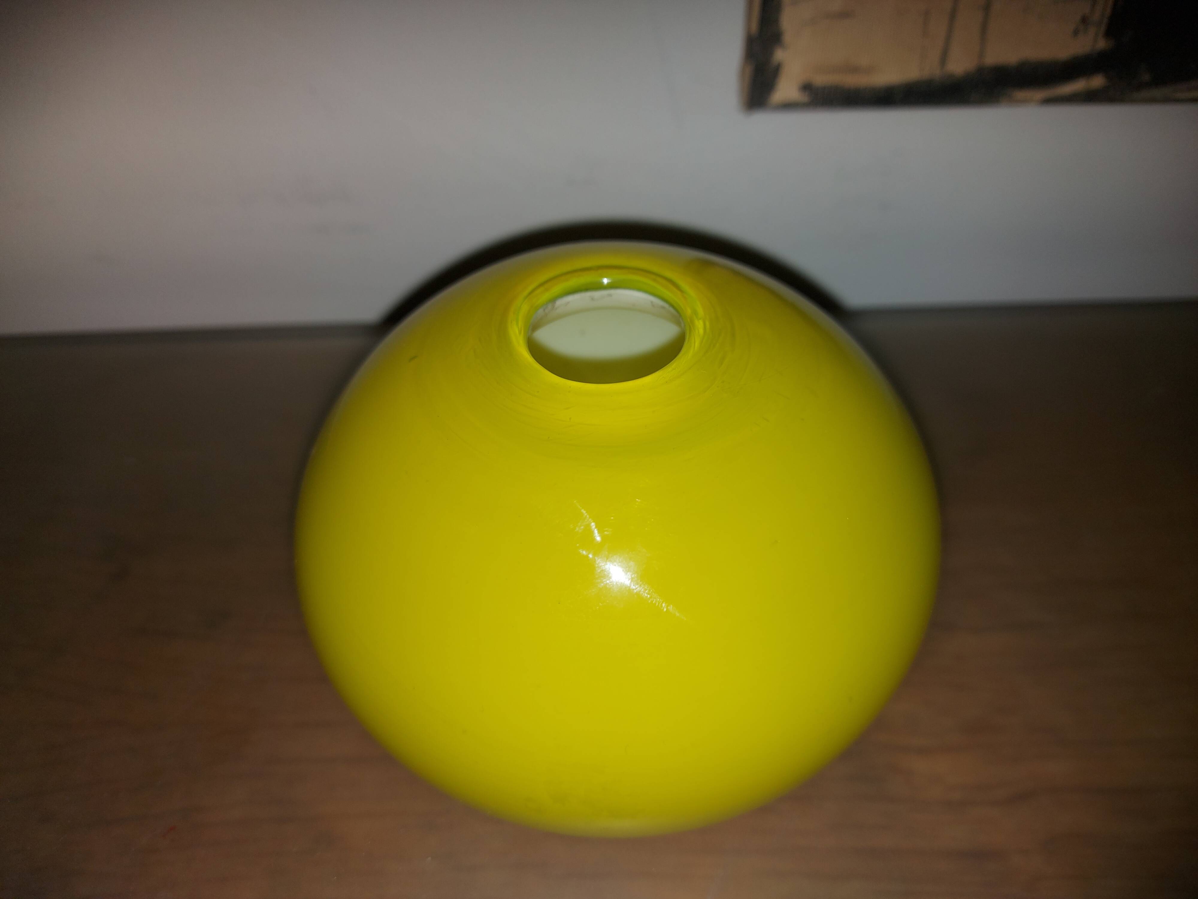 Yellow blown glass vase