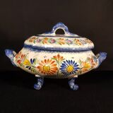 Vegetable soup tureen on Henriot Quimper display dish