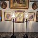 Pair of black and transparent glass vintage table lamps