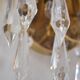 Palwa crystal pair wall lights sconces by Ernst Palme, brass pineapple, 1960`s, German