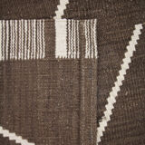 Brown cream wool kilim handmade flatwoven contemporary area rug- 218x301