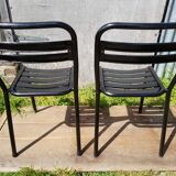 Set of 4 Tolix T2 chairs & vintage white table