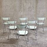Table et chaises en formica vert menthe